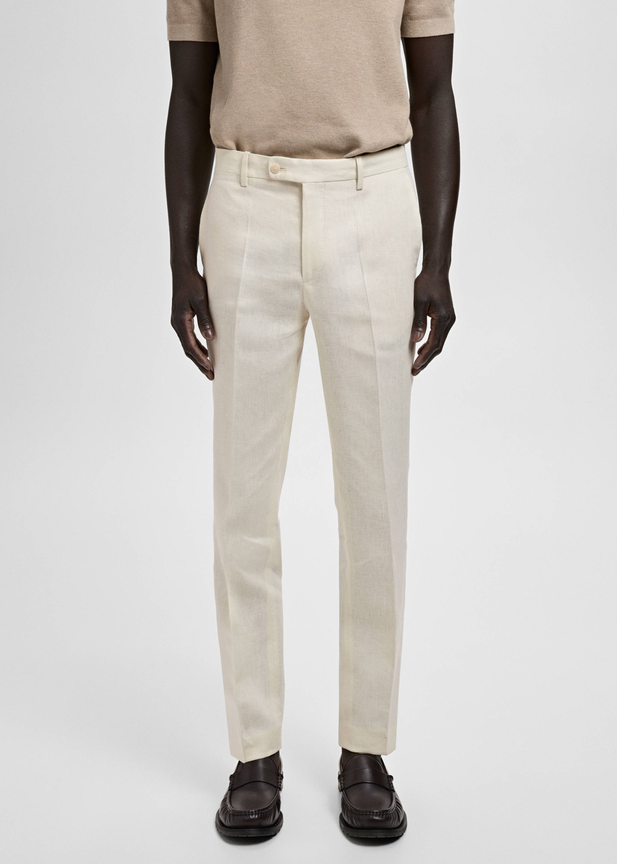 Amalfi 100% linen slim-fit suit trousers - Medium plane