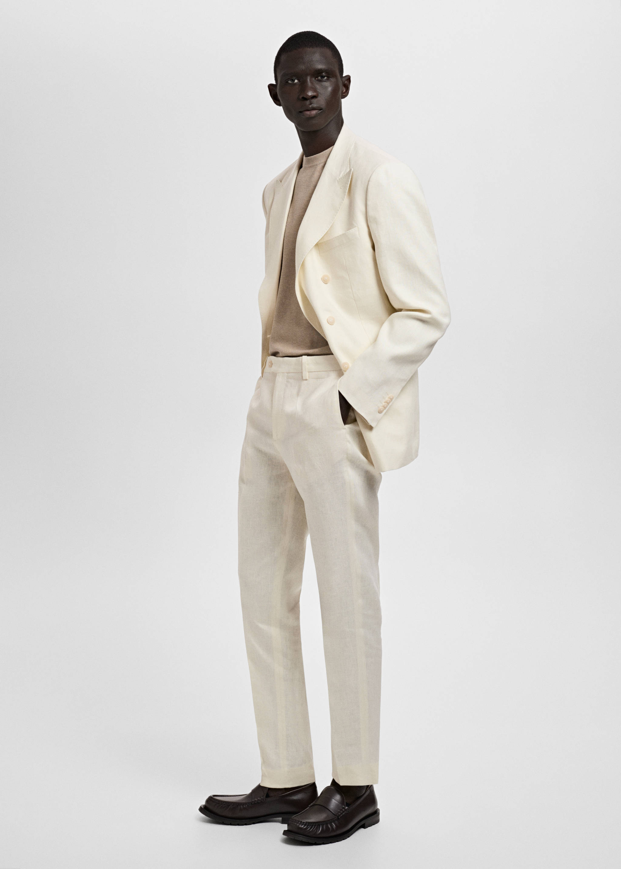 Amalfi 100% linen slim-fit suit trousers - Details of the article 4
