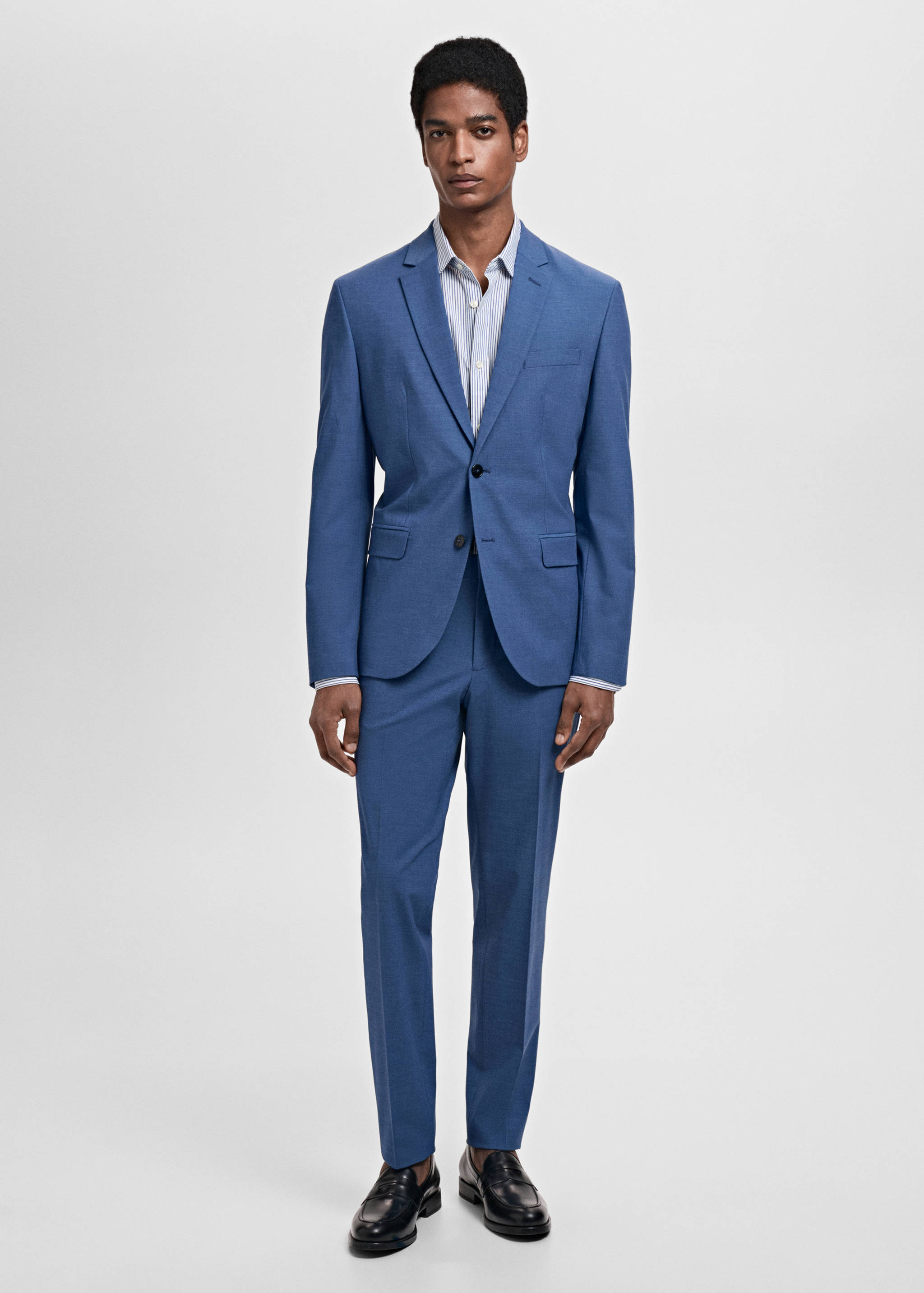 Stretch fabric super slim-fit suit trousers - General plane