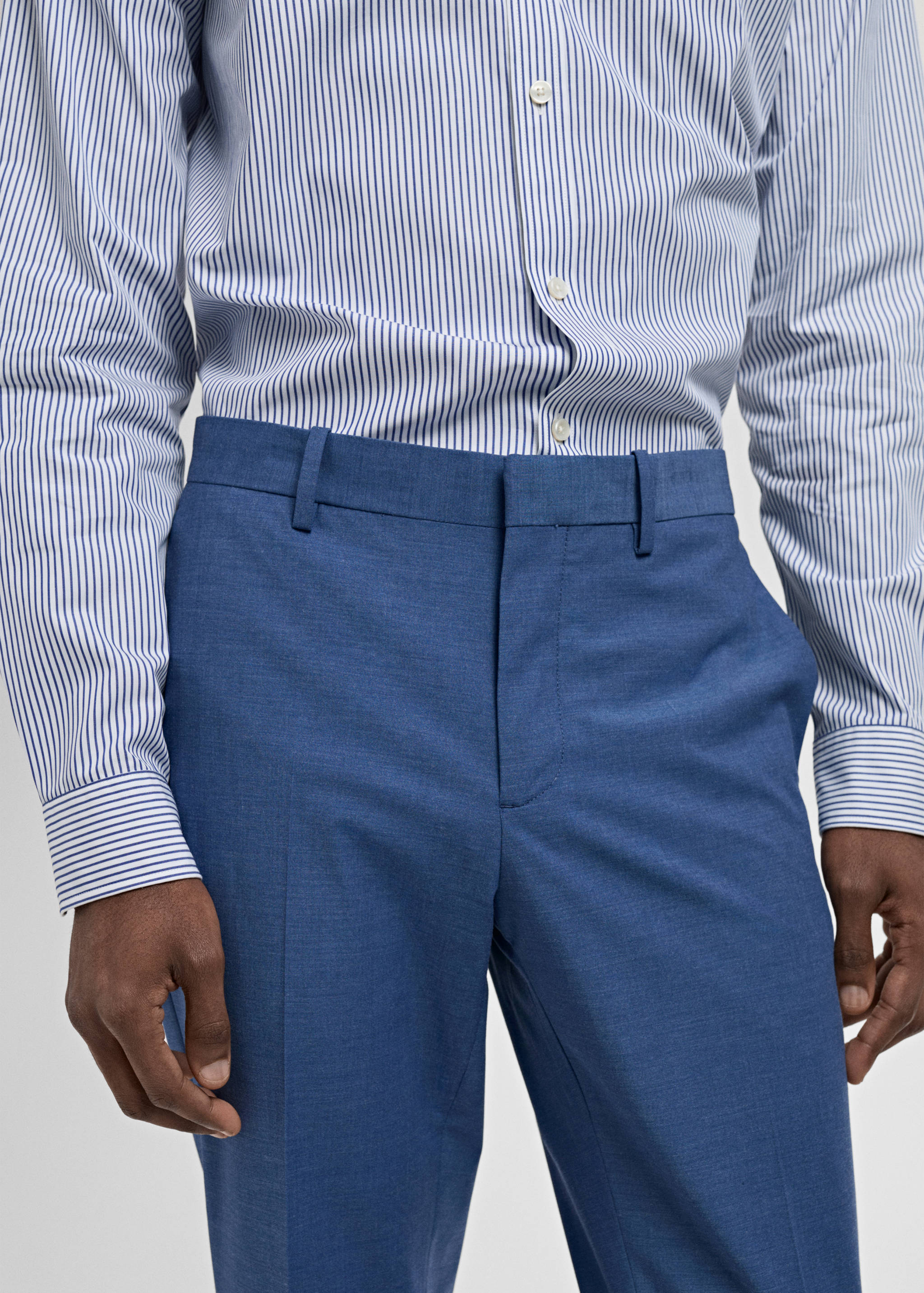 Stretch fabric super slim-fit suit trousers - Details of the article 1
