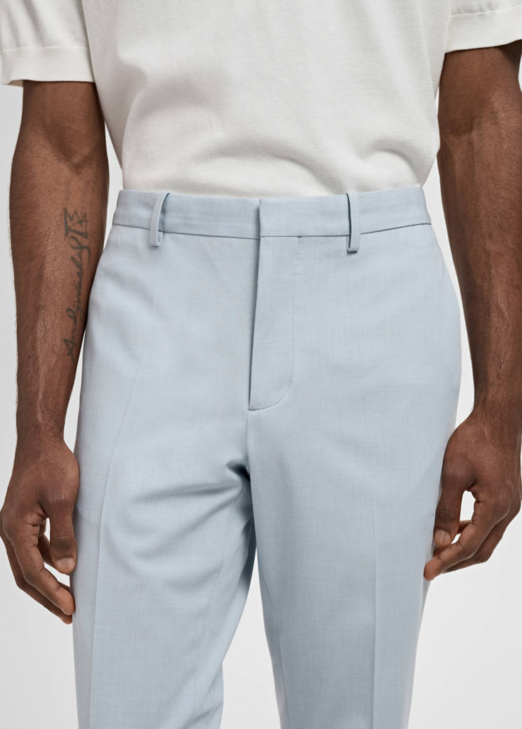 Stretch fabric super slim-fit suit trousers — Sky Blue