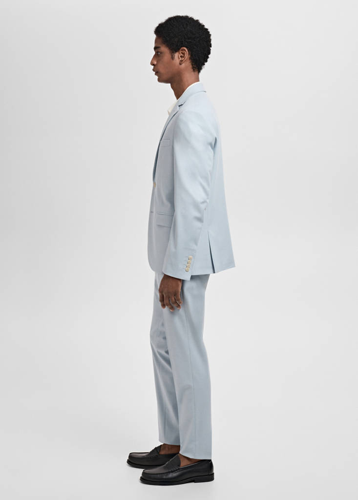 Stretch fabric super slim-fit suit trousers — Sky Blue