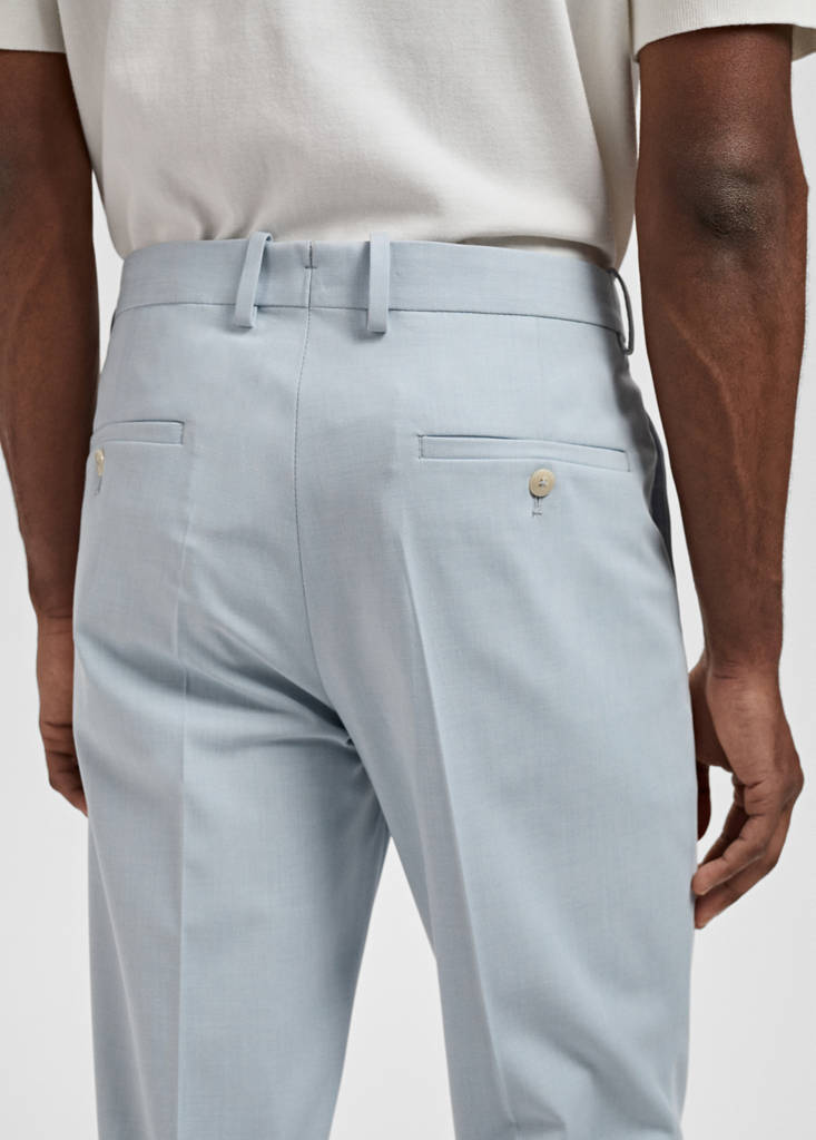 Stretch fabric super slim-fit suit trousers — Sky Blue