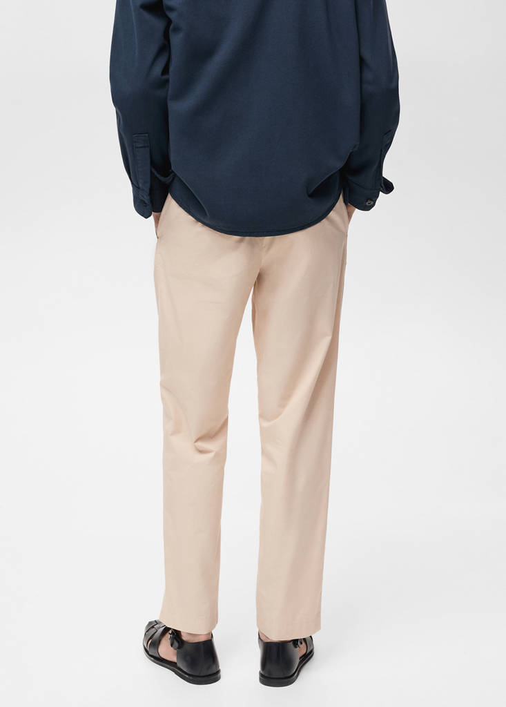 Poplin cotton trousers — Ecru
