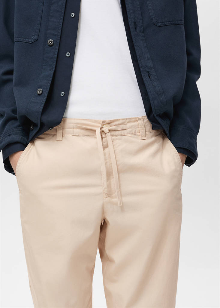 Poplin cotton trousers — Ecru