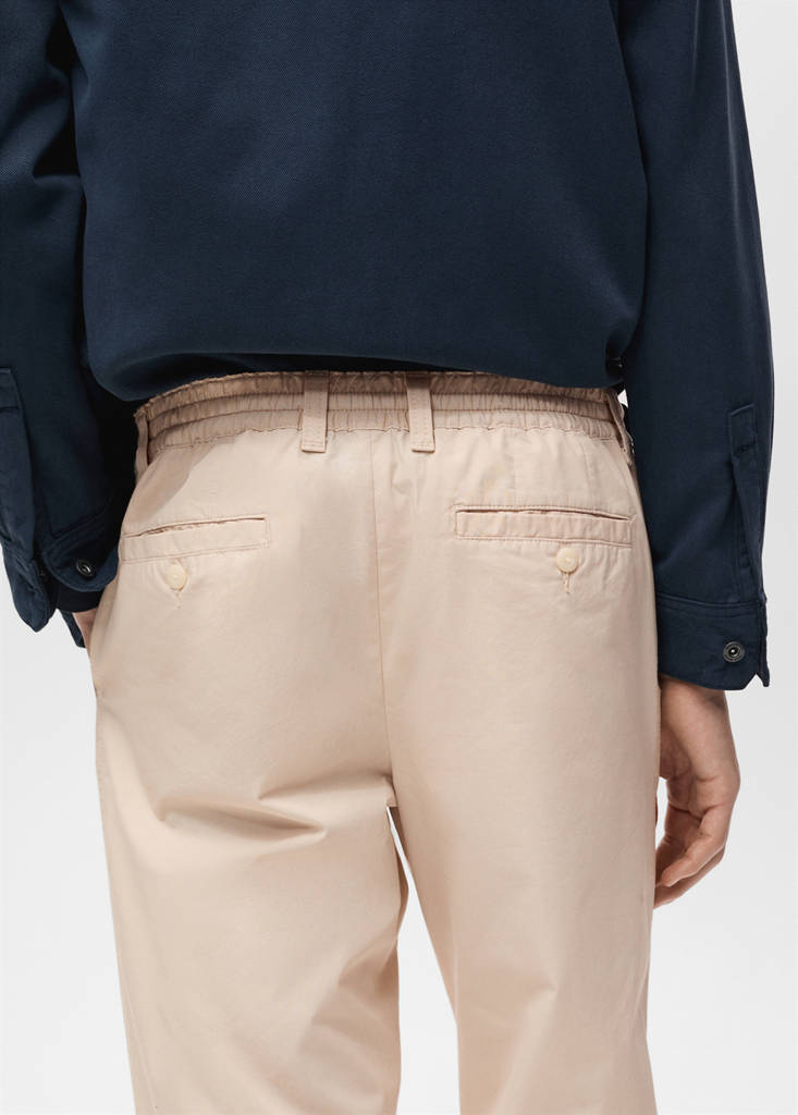 Poplin cotton trousers — Ecru