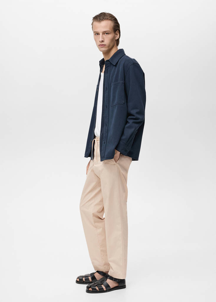 Poplin cotton trousers — Ecru