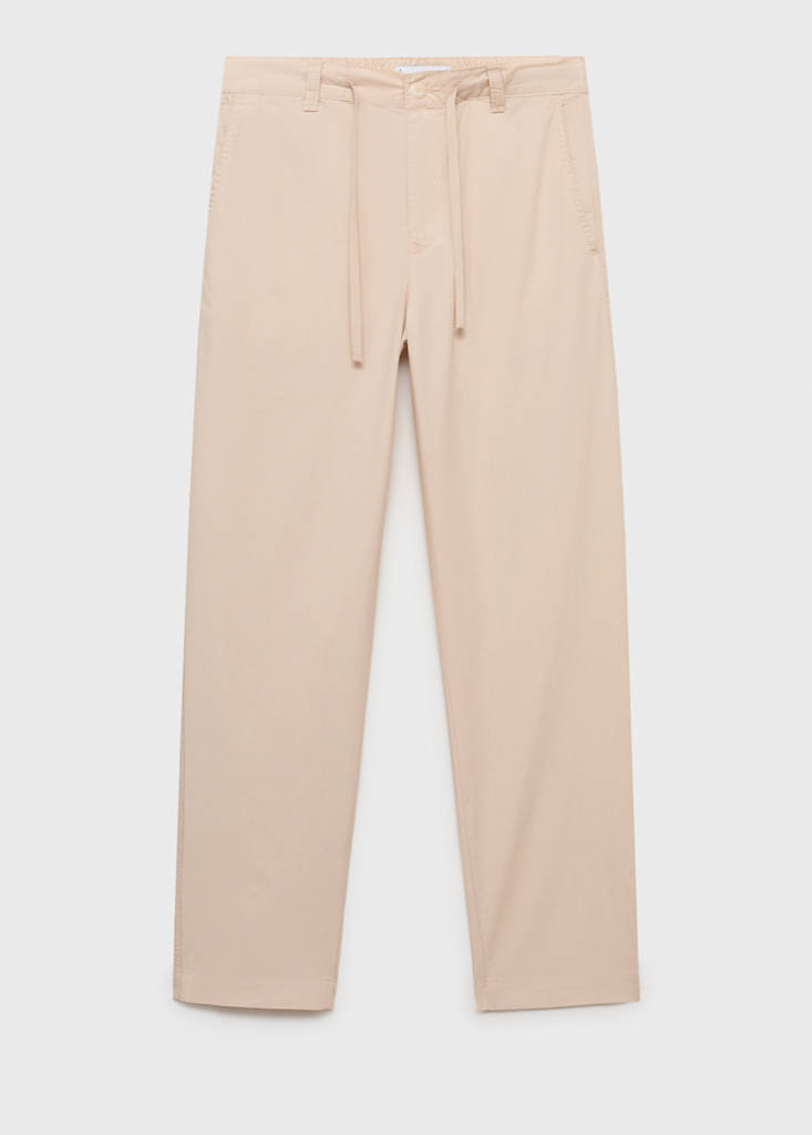Poplin cotton trousers — Ecru