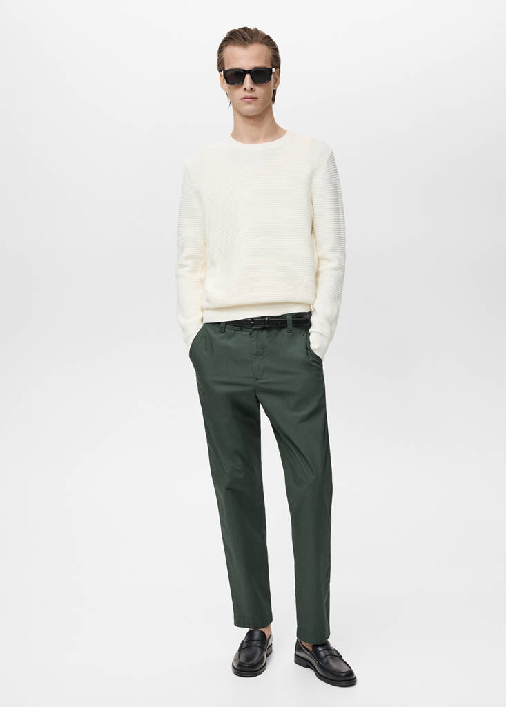 Poplin cotton trousers — Dark Green