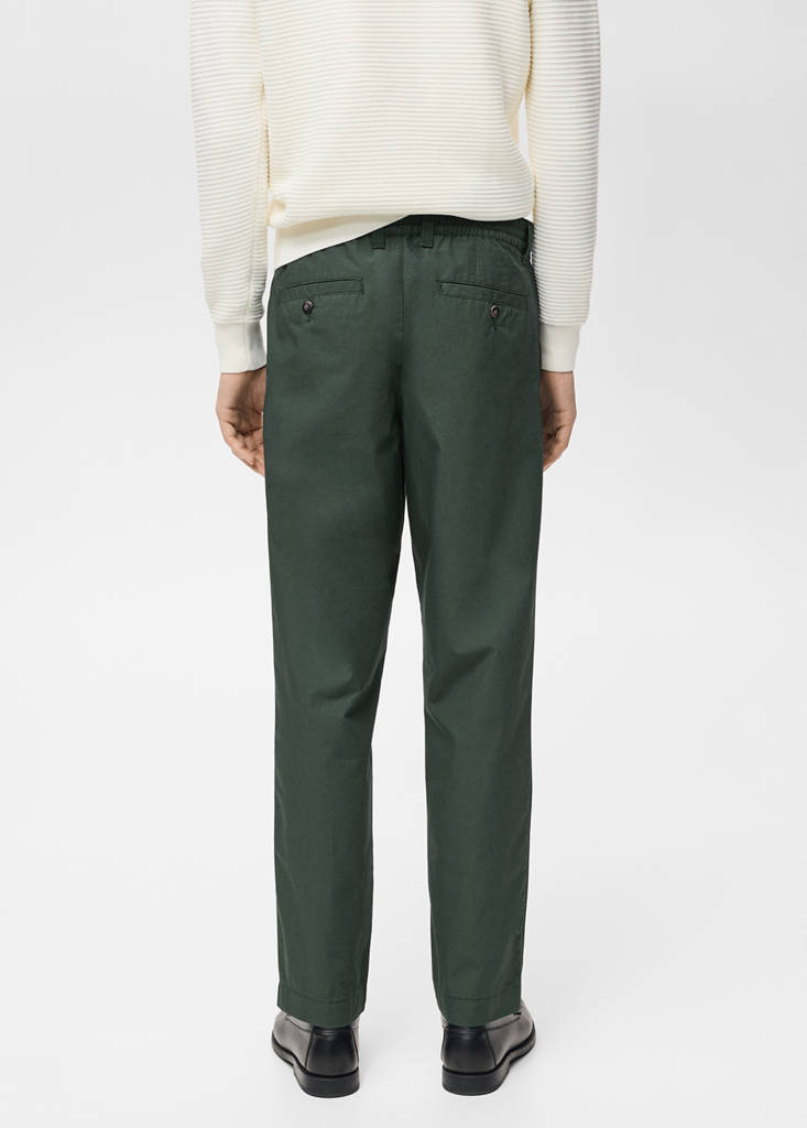 Poplin cotton trousers — Dark Green