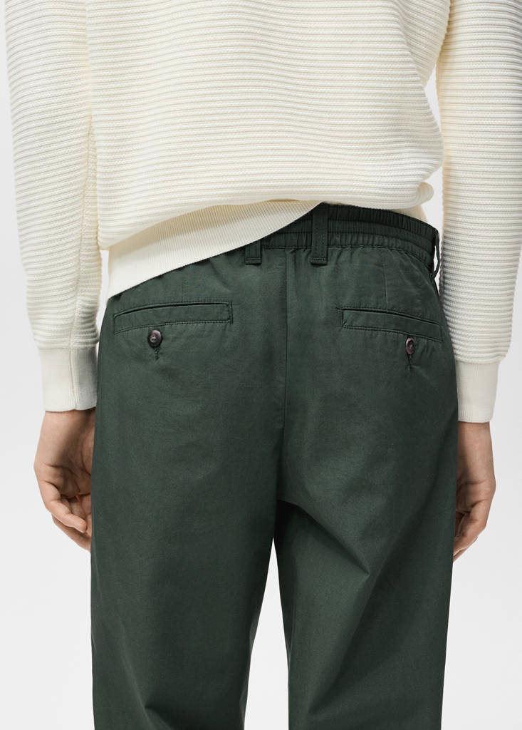 Poplin cotton trousers — Dark Green