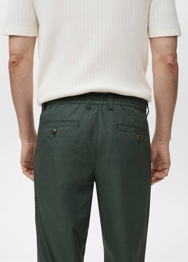 Poplin cotton trousers — Dark Green