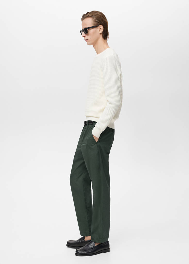Poplin cotton trousers — Dark Green