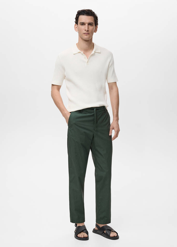 Poplin cotton trousers — Dark Green