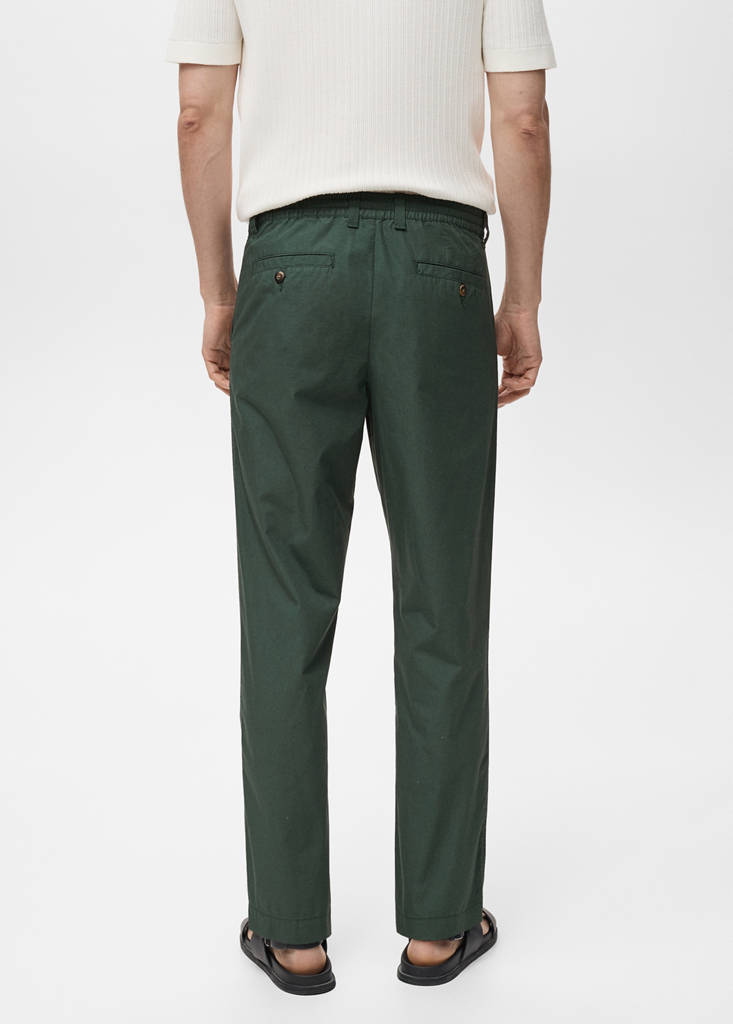 Poplin cotton trousers — Dark Green