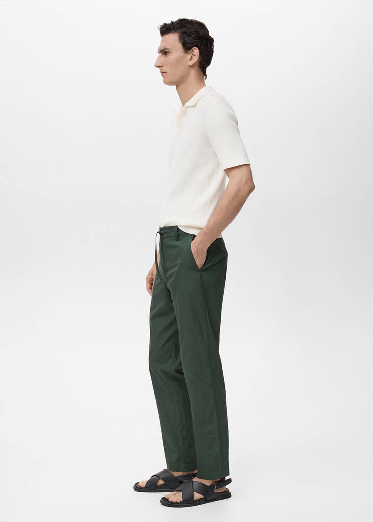 Poplin cotton trousers — Dark Green
