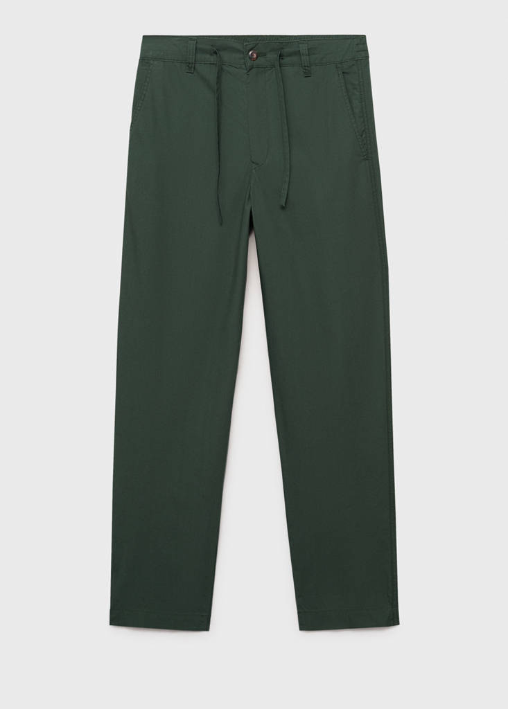 Poplin cotton trousers — Dark Green