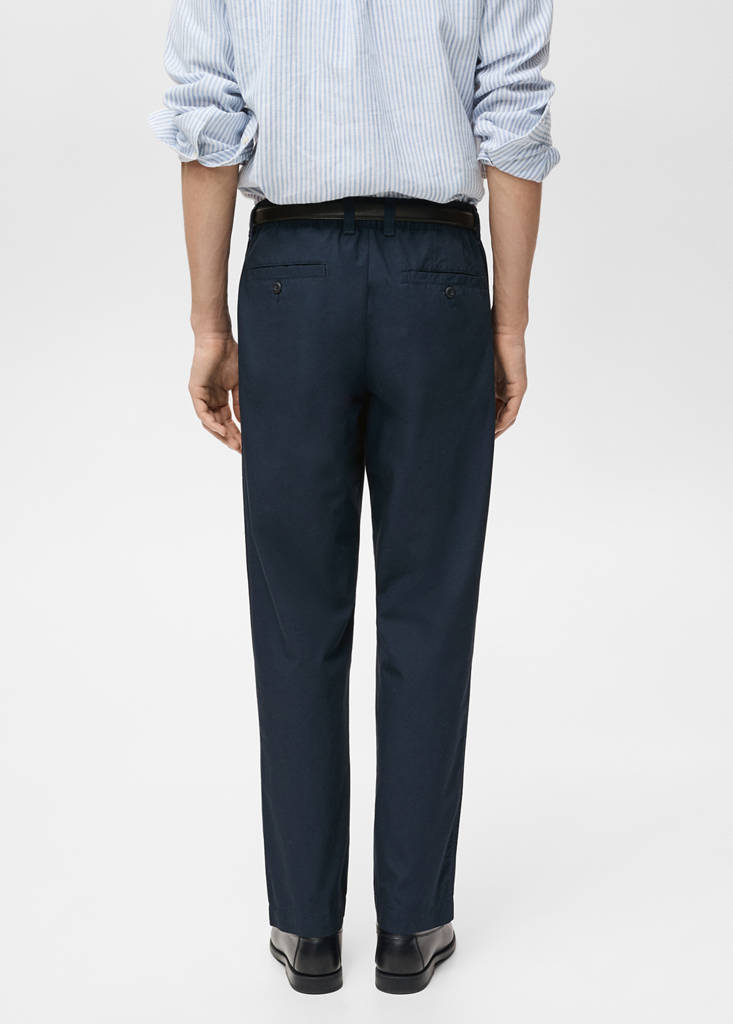 Poplin cotton trousers — Dark Navy
