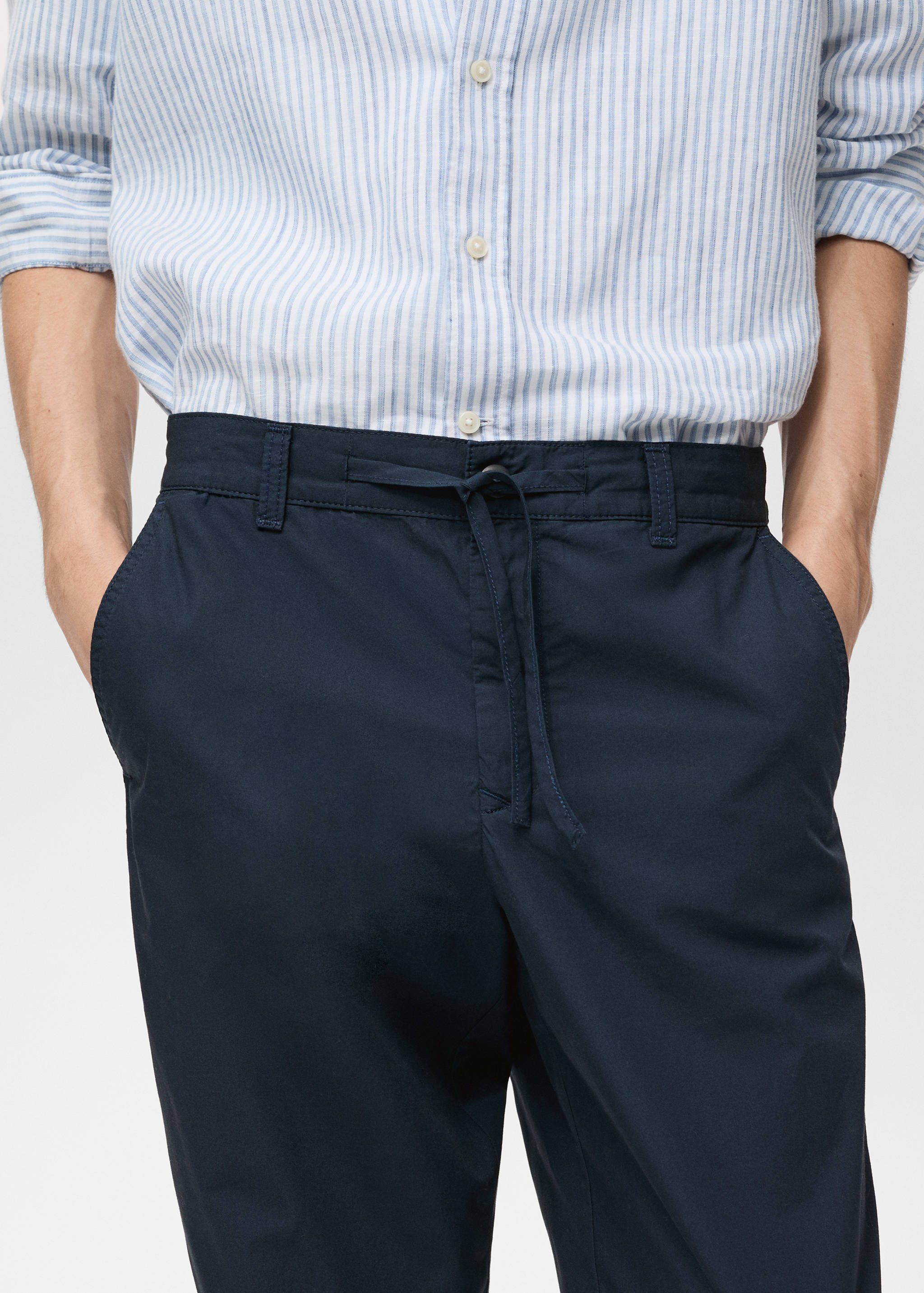 Poplin cotton pants - Details of the article 1