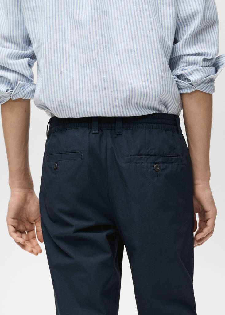 Poplin cotton trousers — Dark Navy