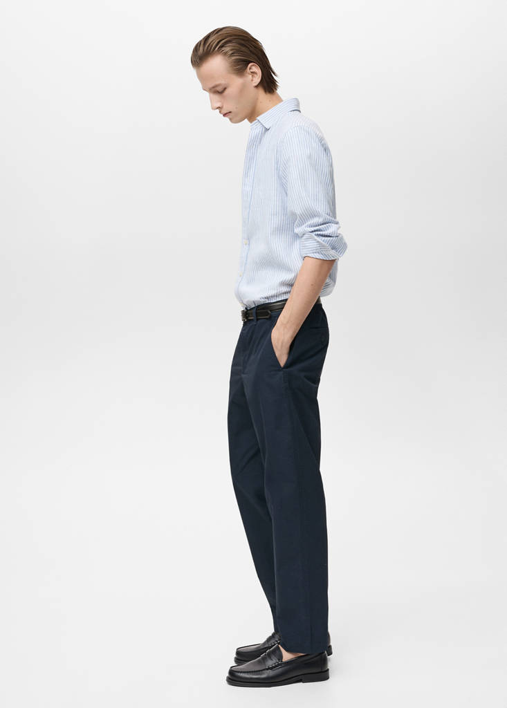 Poplin cotton trousers — Dark Navy