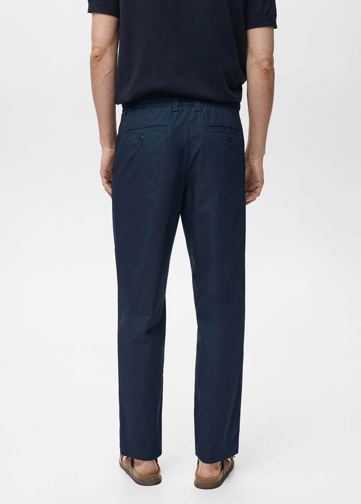 Poplin cotton trousers — Dark Navy