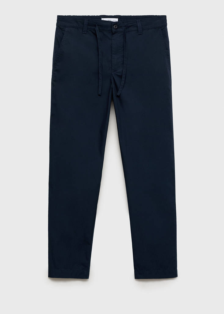 Poplin cotton trousers — Dark Navy