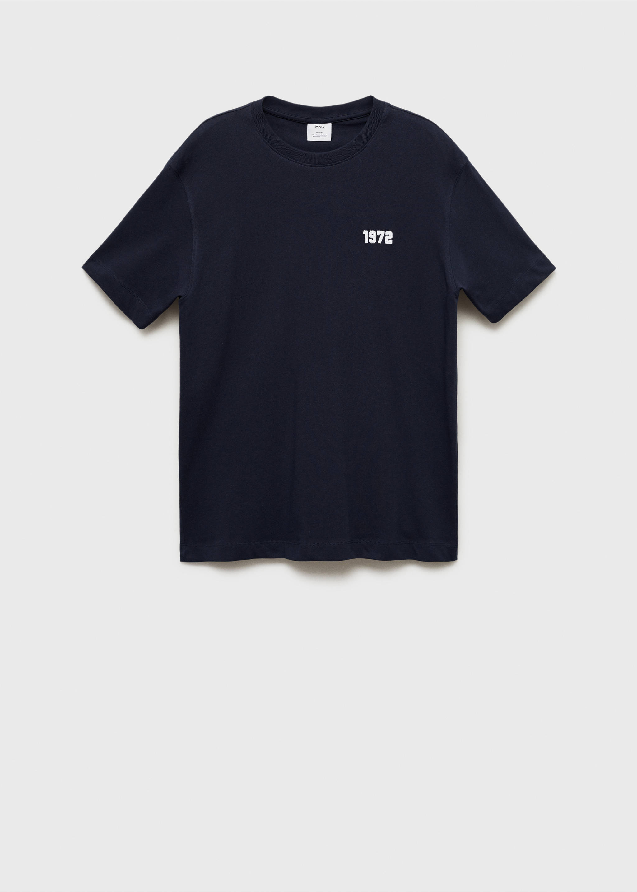 Geborduurd katoenen T-shirt - Artikel zonder model, Donkermarine. Ref: 87005942-00.