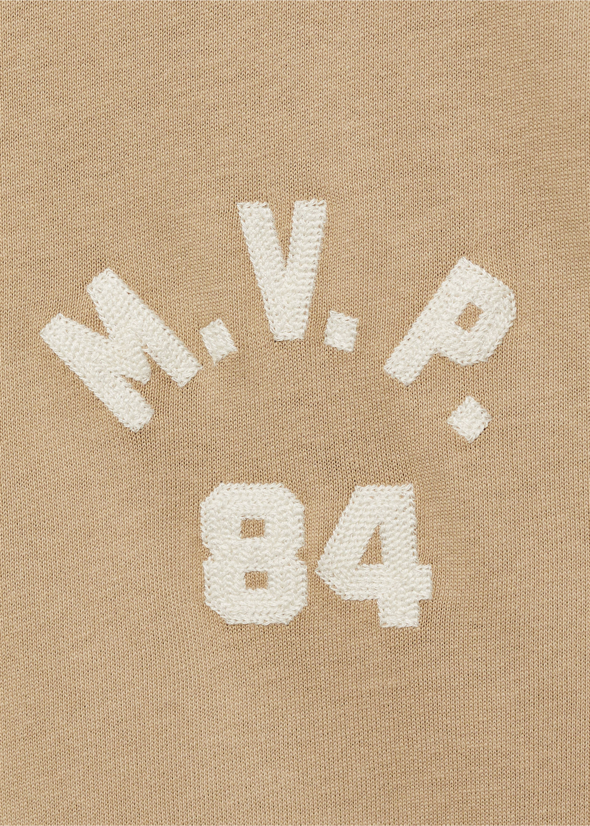 Katoenen T-shirt met geborduurd detail - Detail van het artikel 8, Open beige. Ref: 87005945-00.