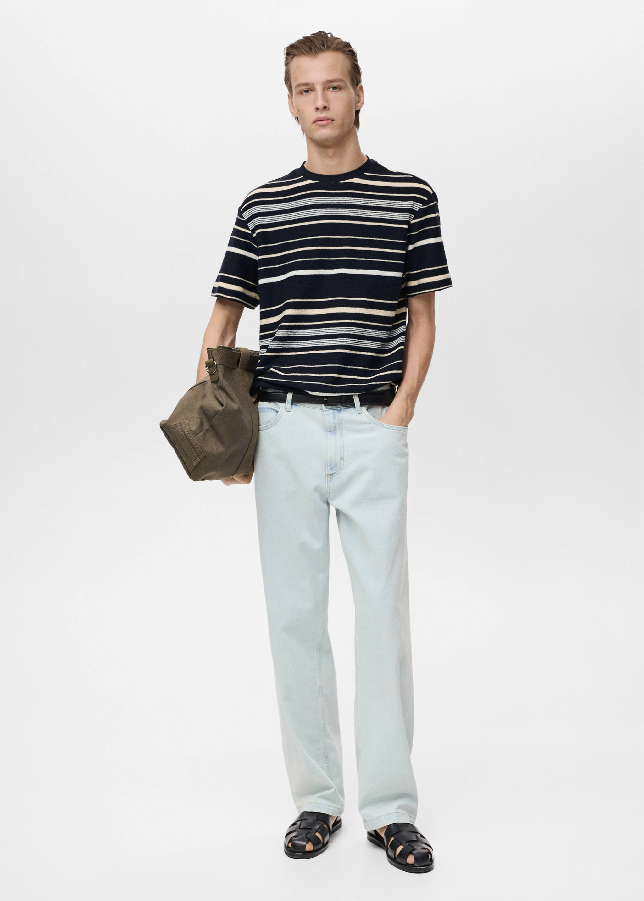 100% cotton regular-fit striped t-shirt - General plane