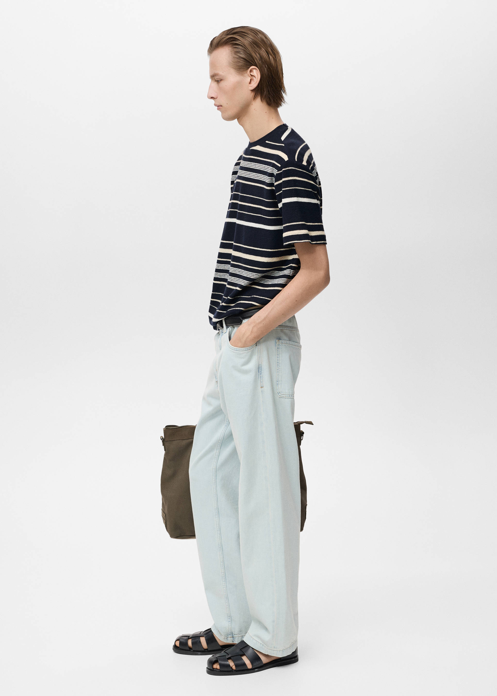 100% cotton regular-fit striped t-shirt - Details of the article 2