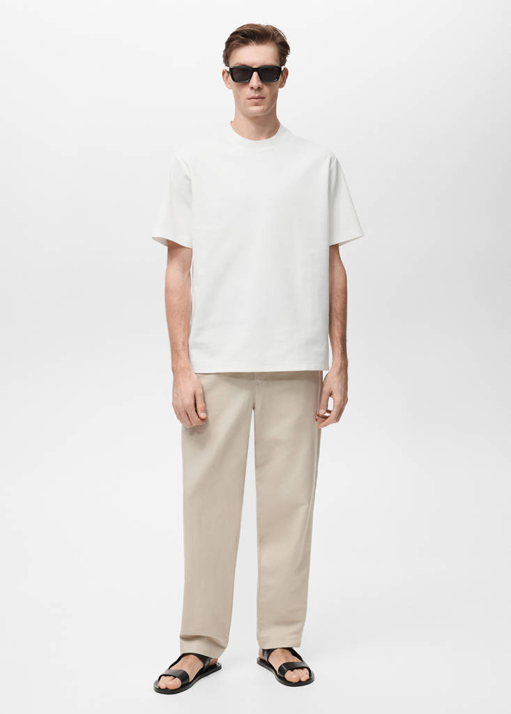 Regular-fit textured t-shirt — White