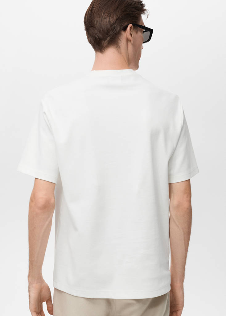 Regular-fit textured t-shirt — White