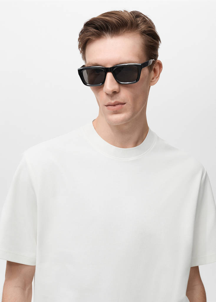 Regular-fit textured t-shirt — White