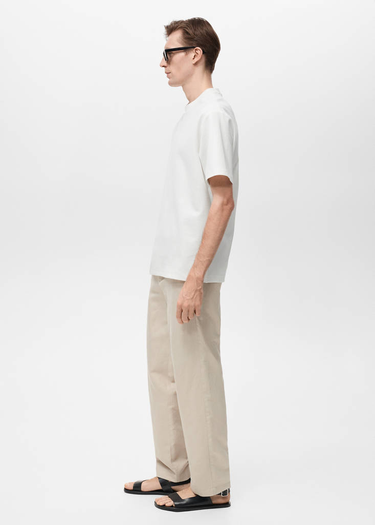 Regular-fit textured t-shirt — White