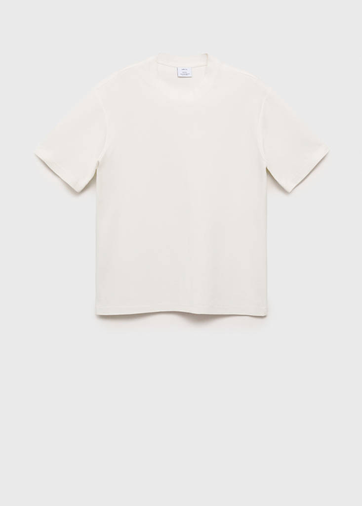 Regular-fit textured t-shirt — White