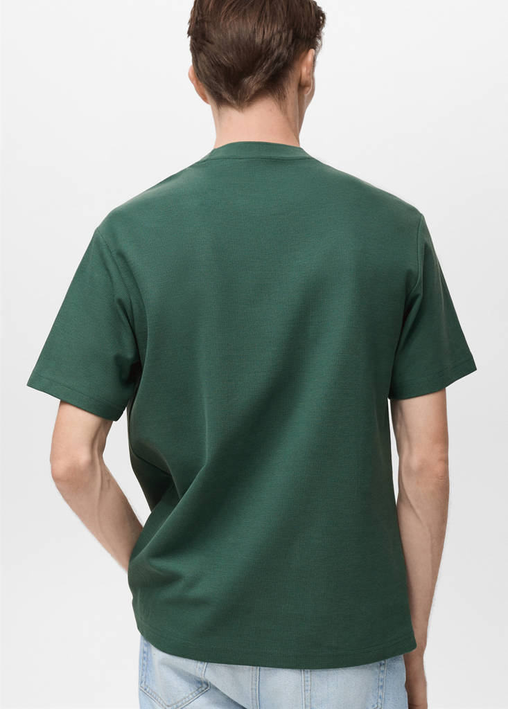 Regular-fit textured t-shirt — Dark Green