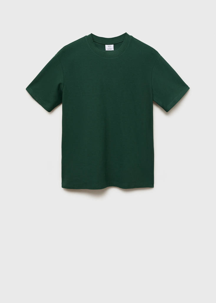 Regular-fit textured t-shirt — Dark Green