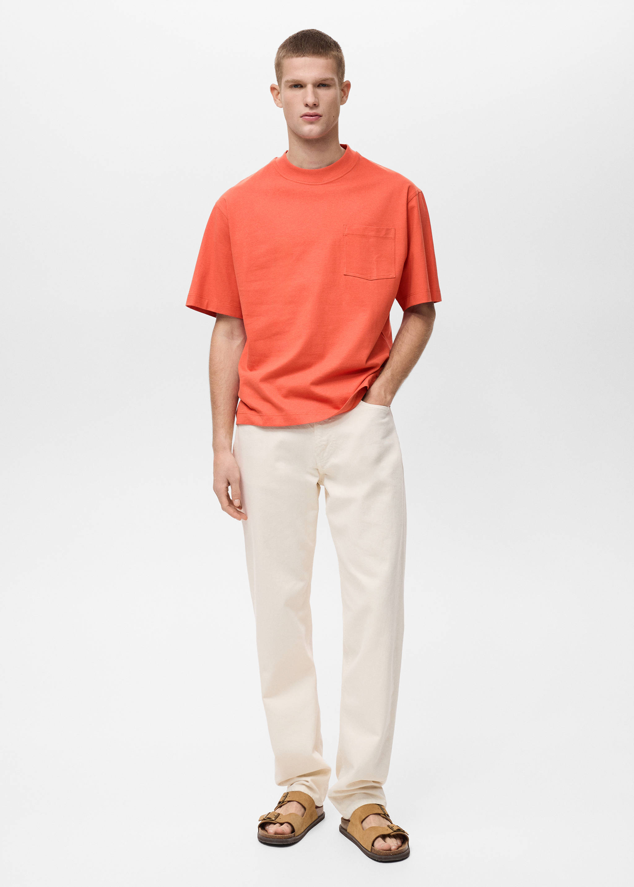 T-shirt 100% cotton boxy fit pocket - General plane