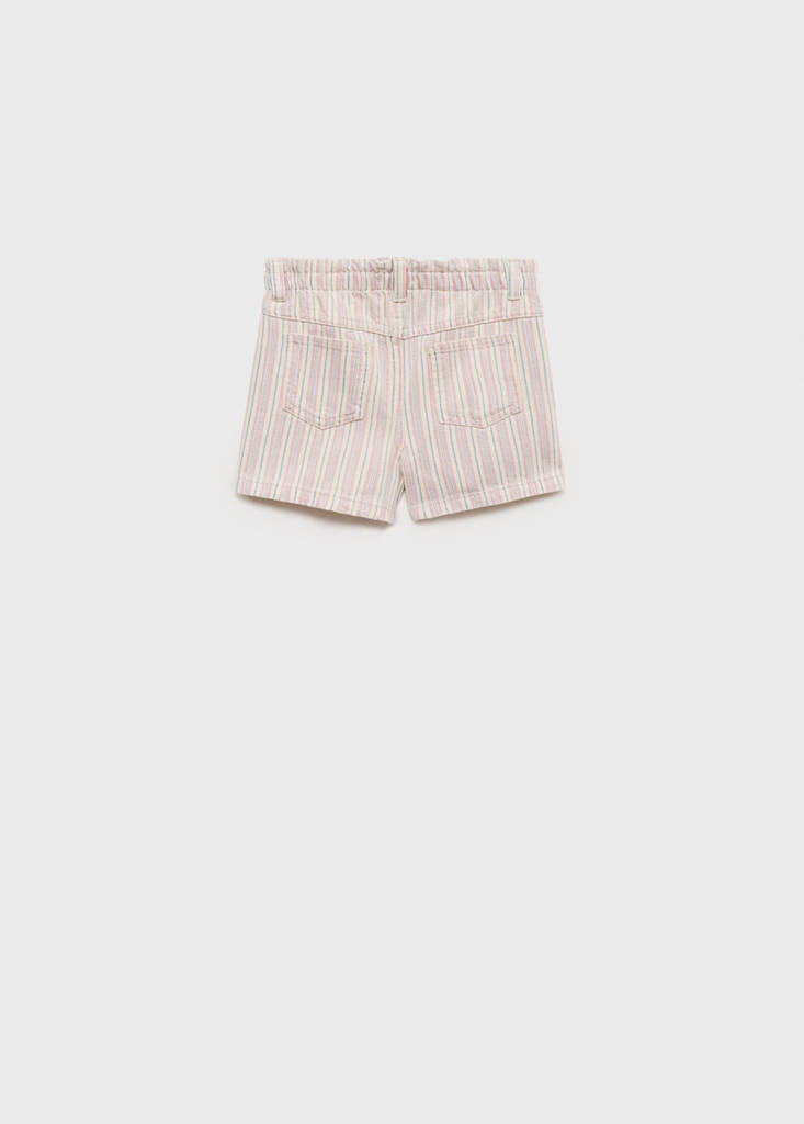 Striped denim shorts — Ecru