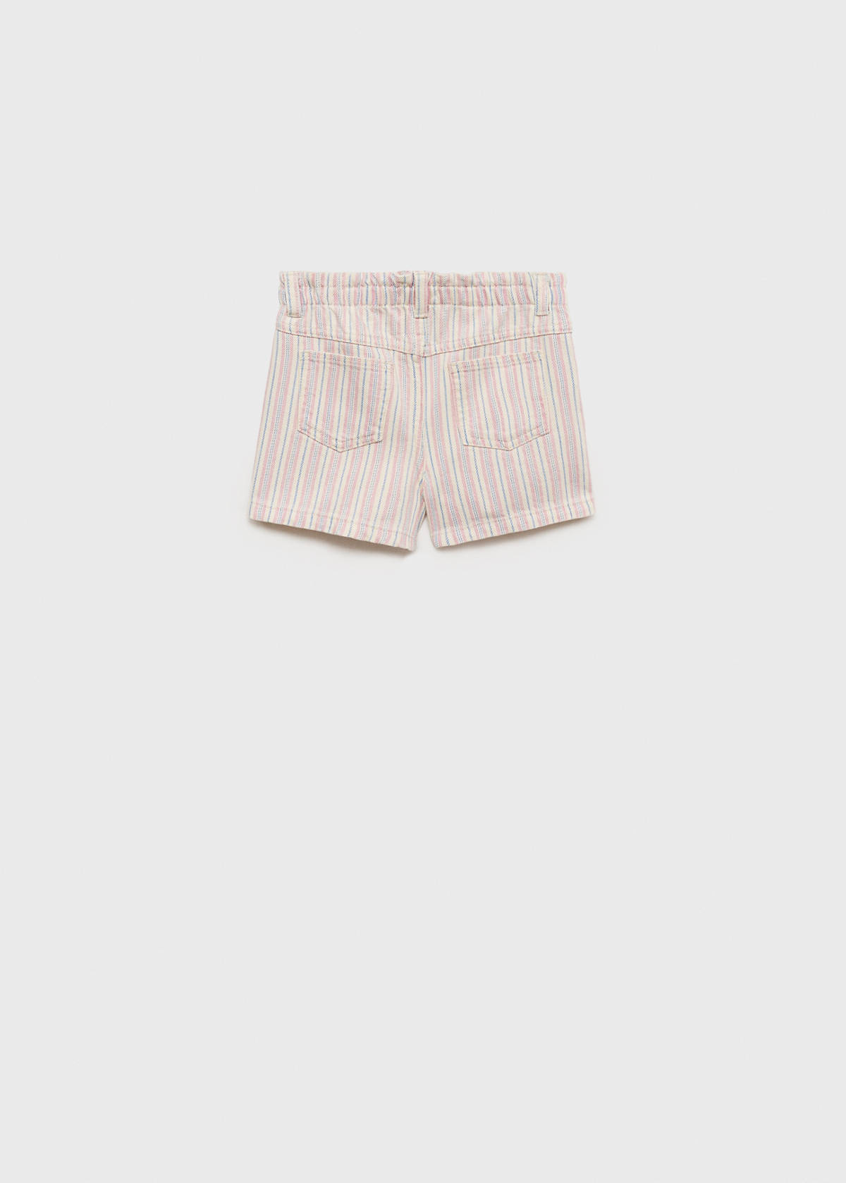 Striped denim shorts — Ecru