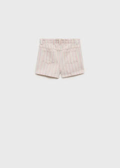 Striped denim shorts — Ecru 5