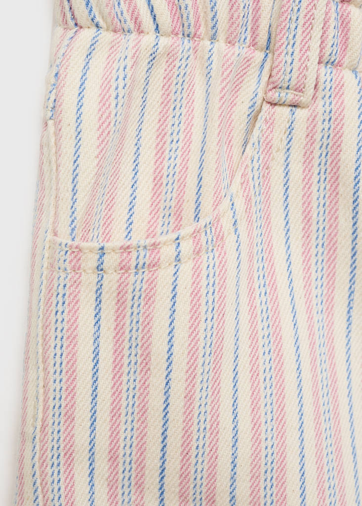 Striped denim shorts — Ecru