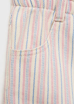 Striped denim shorts — Ecru 6