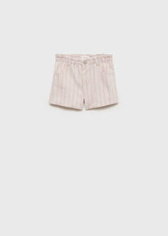 Striped denim shorts — Ecru 2