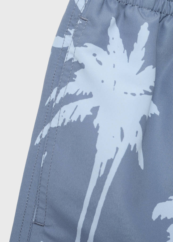 Palm trees print swimsuit trunks — Blue
