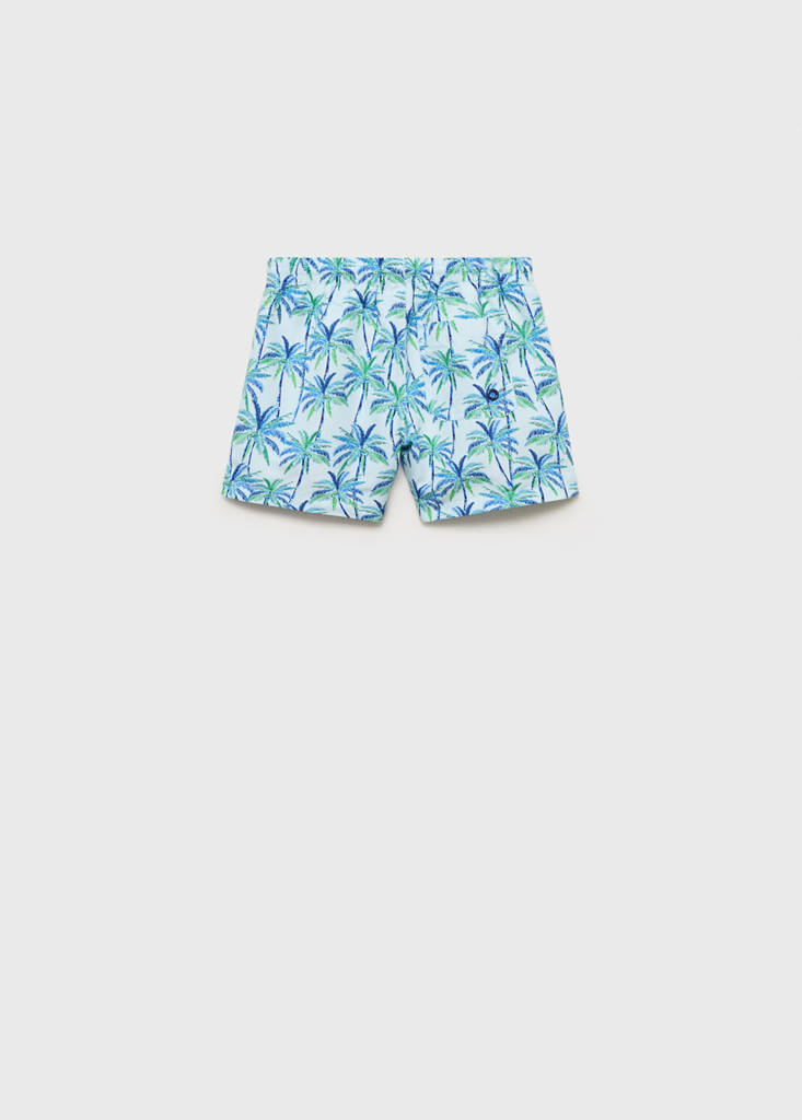 Palm trees print swimsuit trunks — Sky Blue