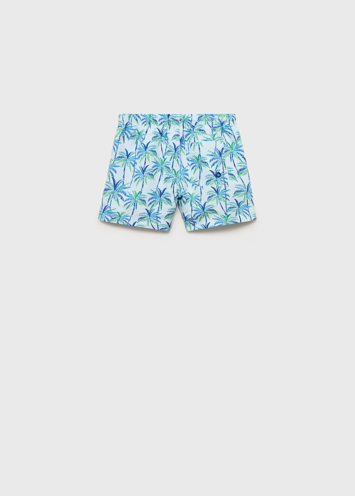 Palm trees print swimsuit trunks — Sky Blue
