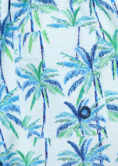 Palm trees print swimsuit trunks — Sky Blue 4