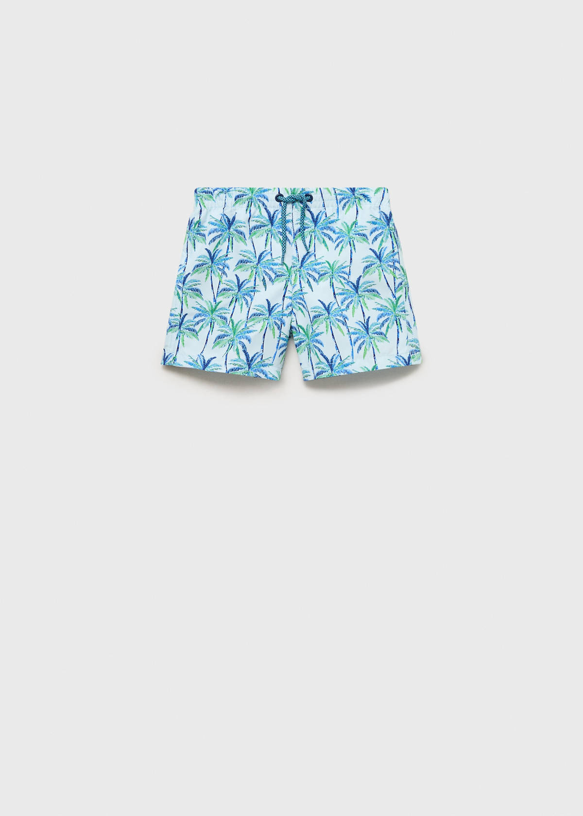Palm trees print swimsuit trunks — Sky Blue